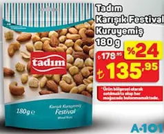 TADIM KARIŞIK FESTİVAL KURUYEMİŞ 180 G fiyat ve kampanya bilgisi
